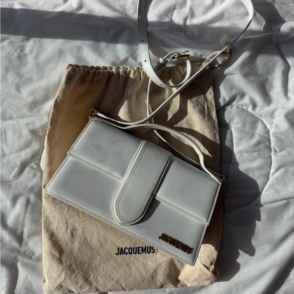 Jacquemus Cream Leather Clutch